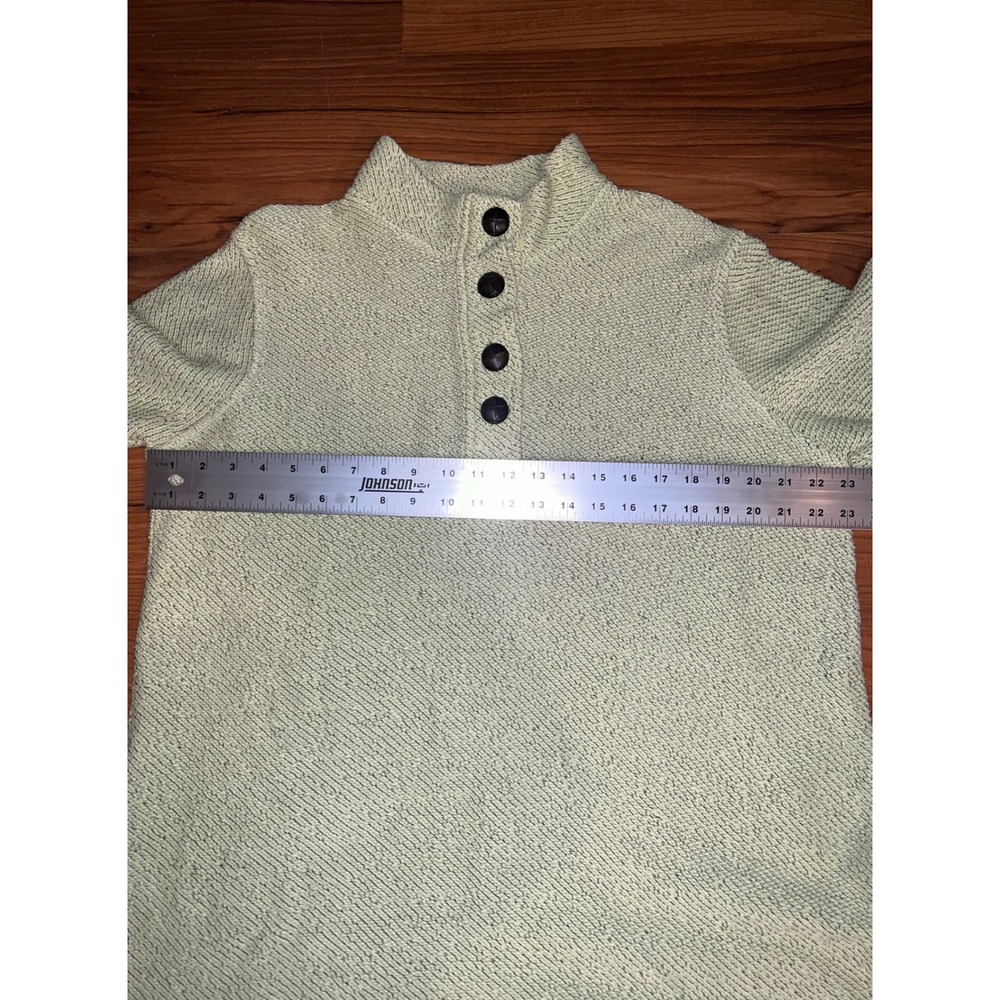 Soft Surroundings Lime Green Marl Button Mock Neck Tunic Sweater Large - Picture 7 of 8